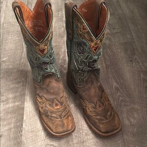 Dan Post Brown and Green Heeled Boots